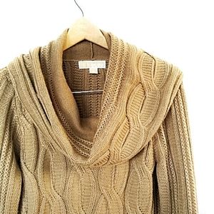 Michael Kors Camel Cozy Cowel Cabelknit sweater